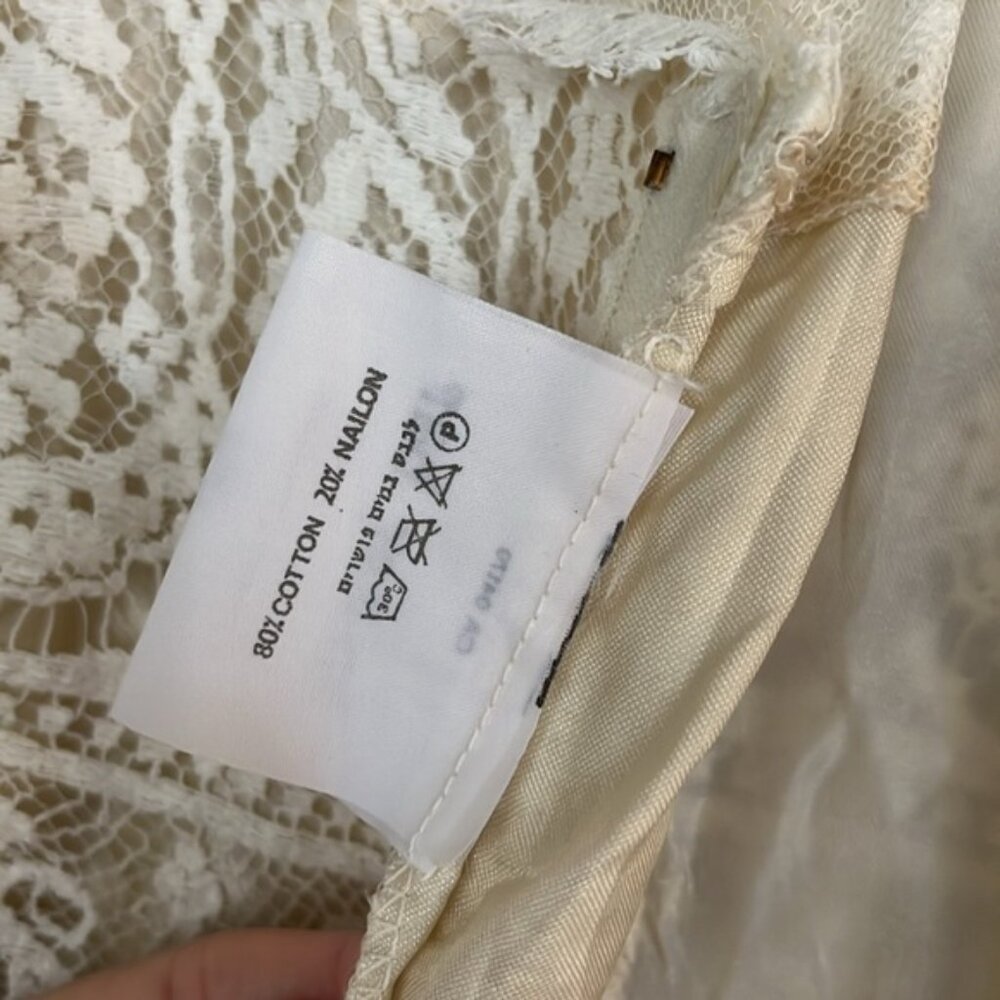 Vintage 1970βs Toutay Bar cream lace dress size XS 36 - Picture 11 of 16